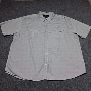 Steve's Jeans Shirt Mens 4X White & Black Button Up Shirt 100%‎ Cotton